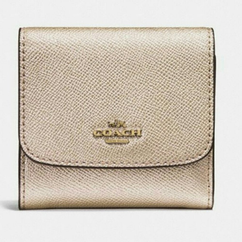 Coach small gold metallic wallet